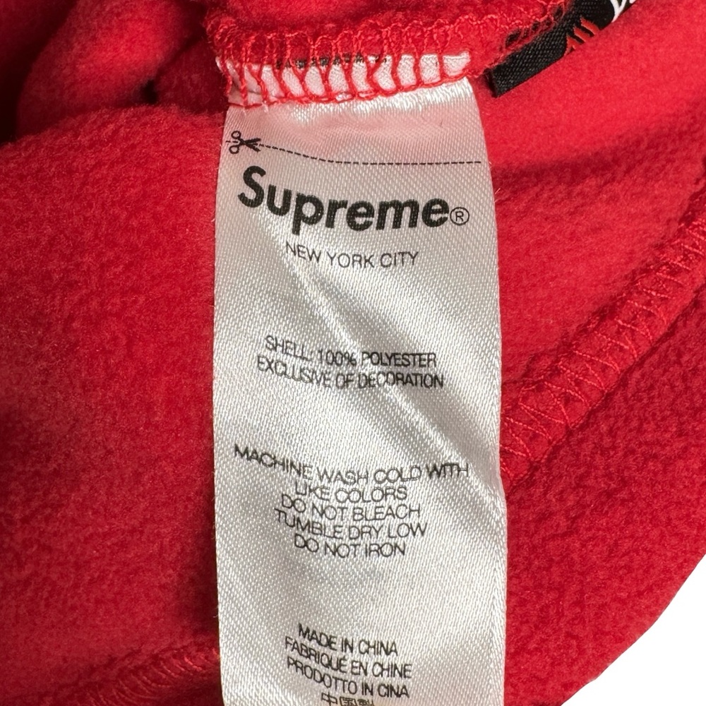 Supreme x Polartec Red Fleece Sweatshirt Mock Neck Pullover Long Sleeve SZ Large - Picture 10 of 14
